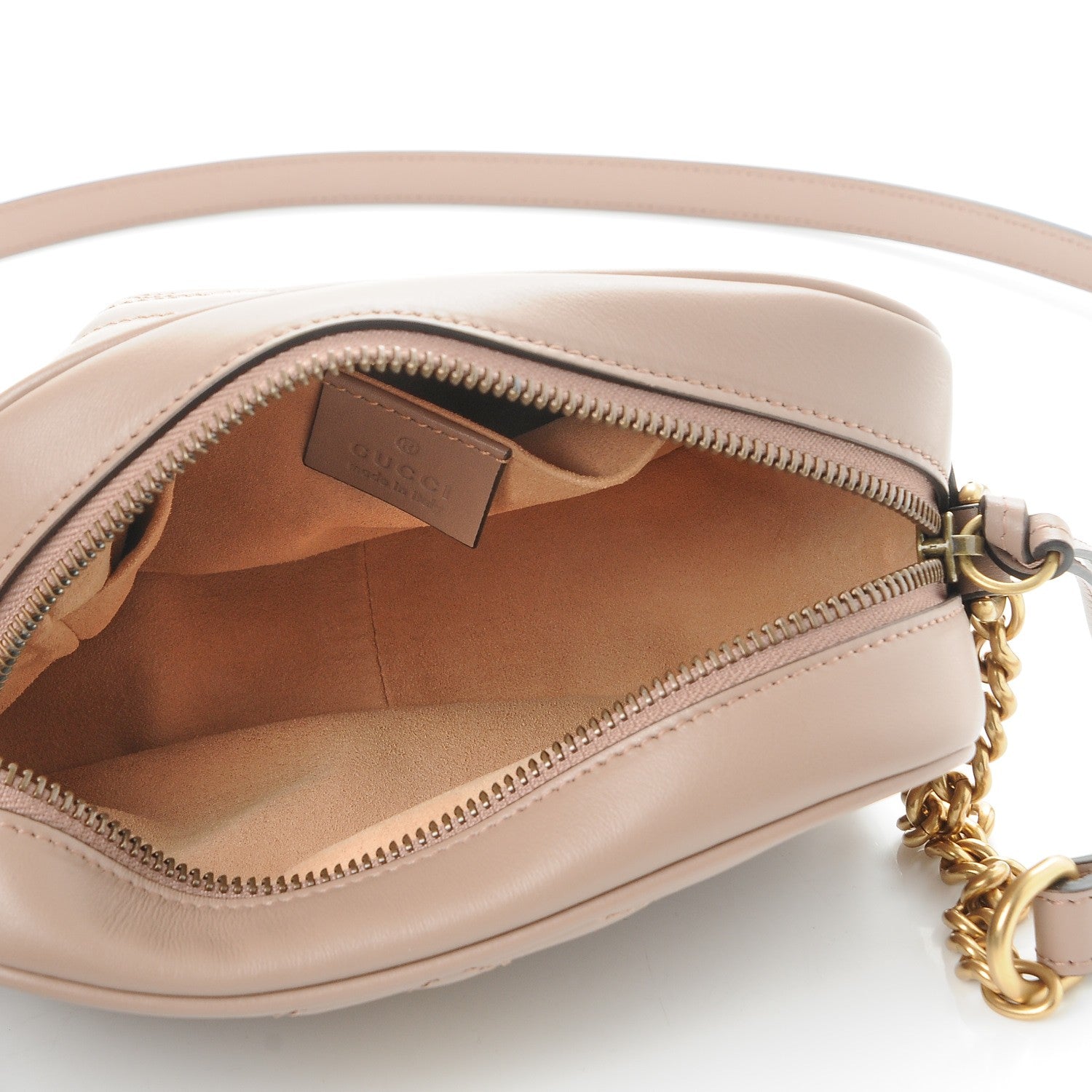 Gucci Calfskin Matelasse Mini GG Marmont Chain Shoulder Bag Porcelain Rose 5 of 8