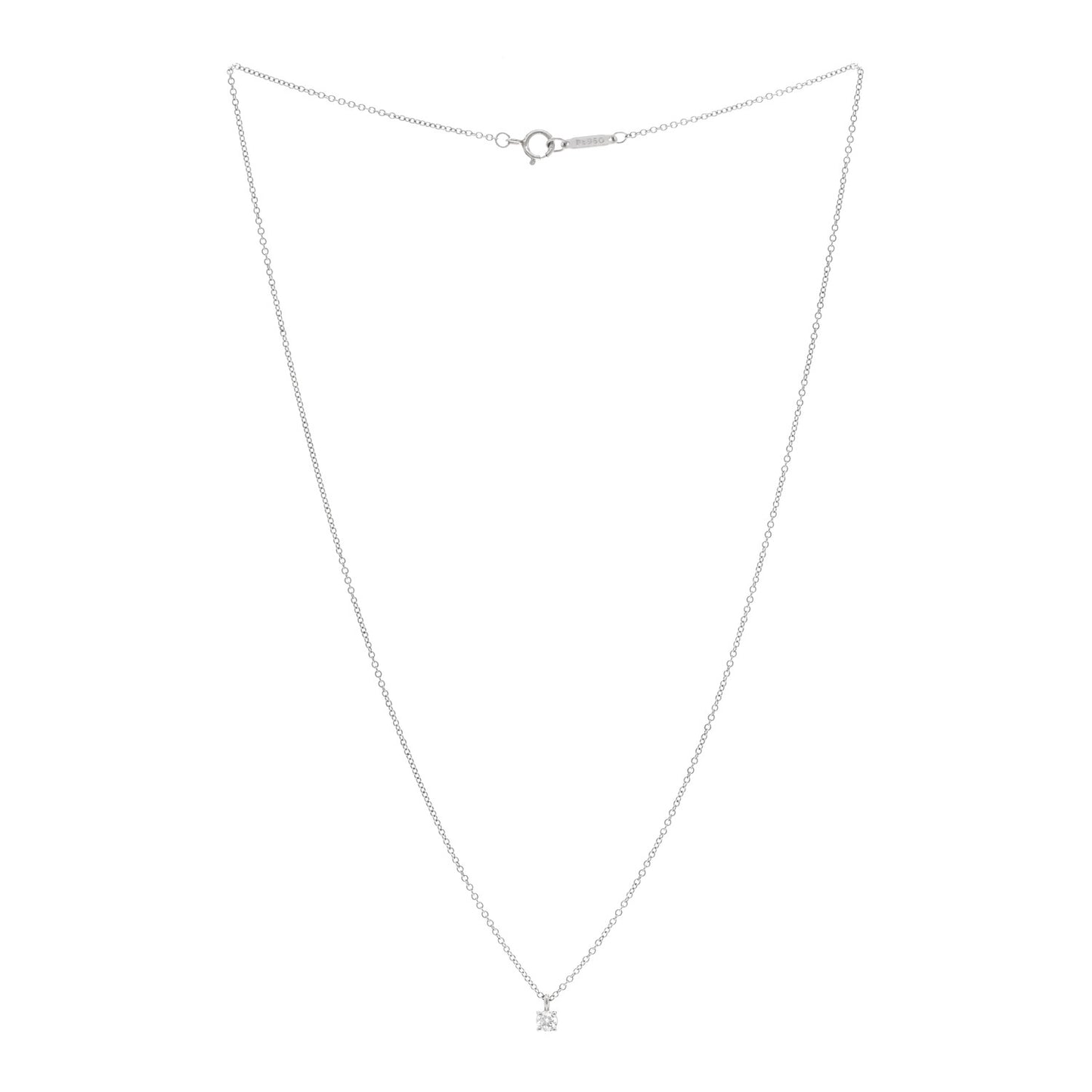 Platinum Diamond .12ct Solitaire Pendant Necklace