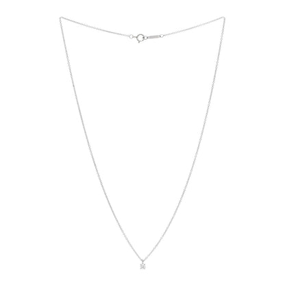 Tiffany Platinum Diamond .12ct Solitaire Pendant Necklace 3 of 5