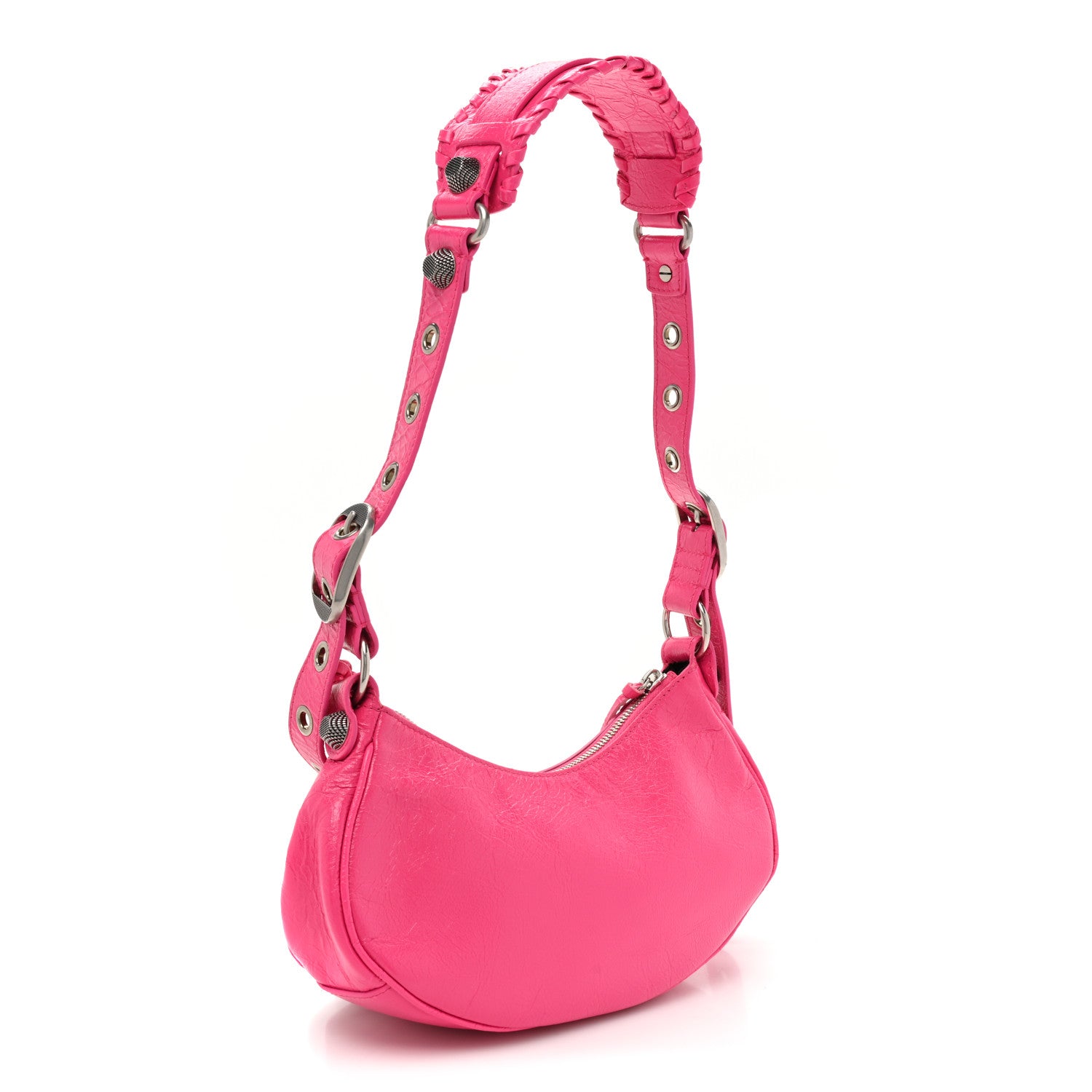 Balenciaga Agneau Arena Le Cagole Shoulder Bag XS Hot Pink 4 of 10