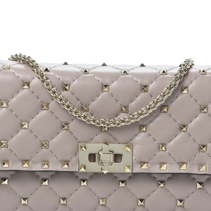 Valentino Garavani Lambskin Rockstud Spike Wallet on Chain Poudre 8 of 8