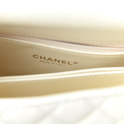 Chanel Caviar Lizard Quilted Mini Coco Handle Flap White 8 of 10