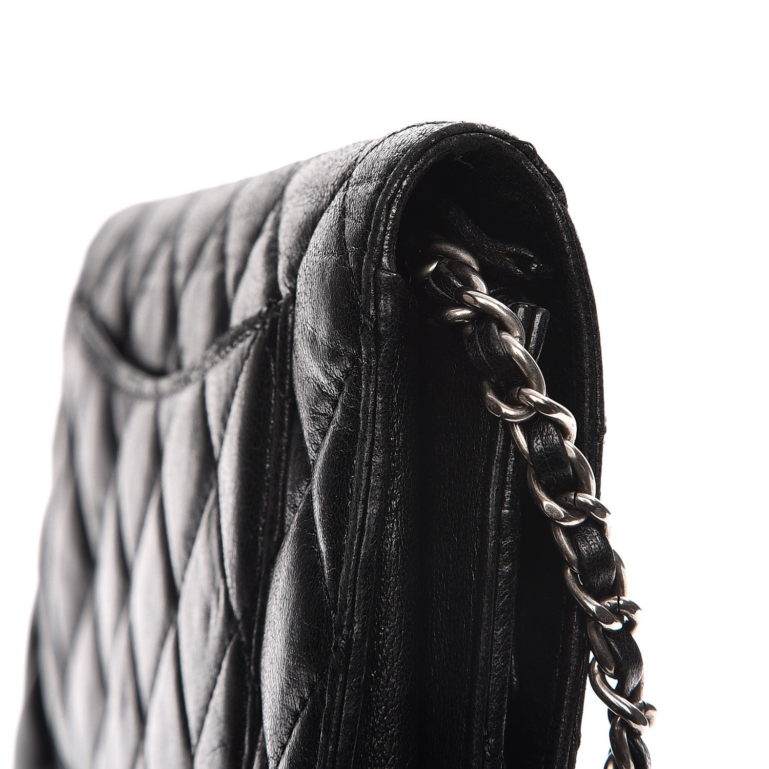 Chanel Lambskin Quilted Reissue Wallet On Chain WOC Black 10 of 13