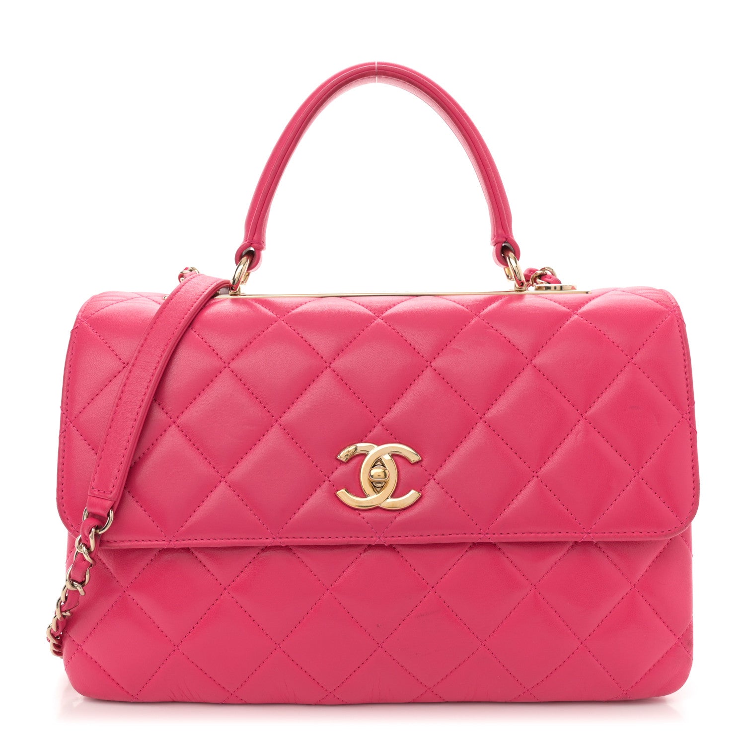 Chanel Lambskin Quilted Medium Trendy CC Flap Dual Handle Bag Dark Pink 1 of 15