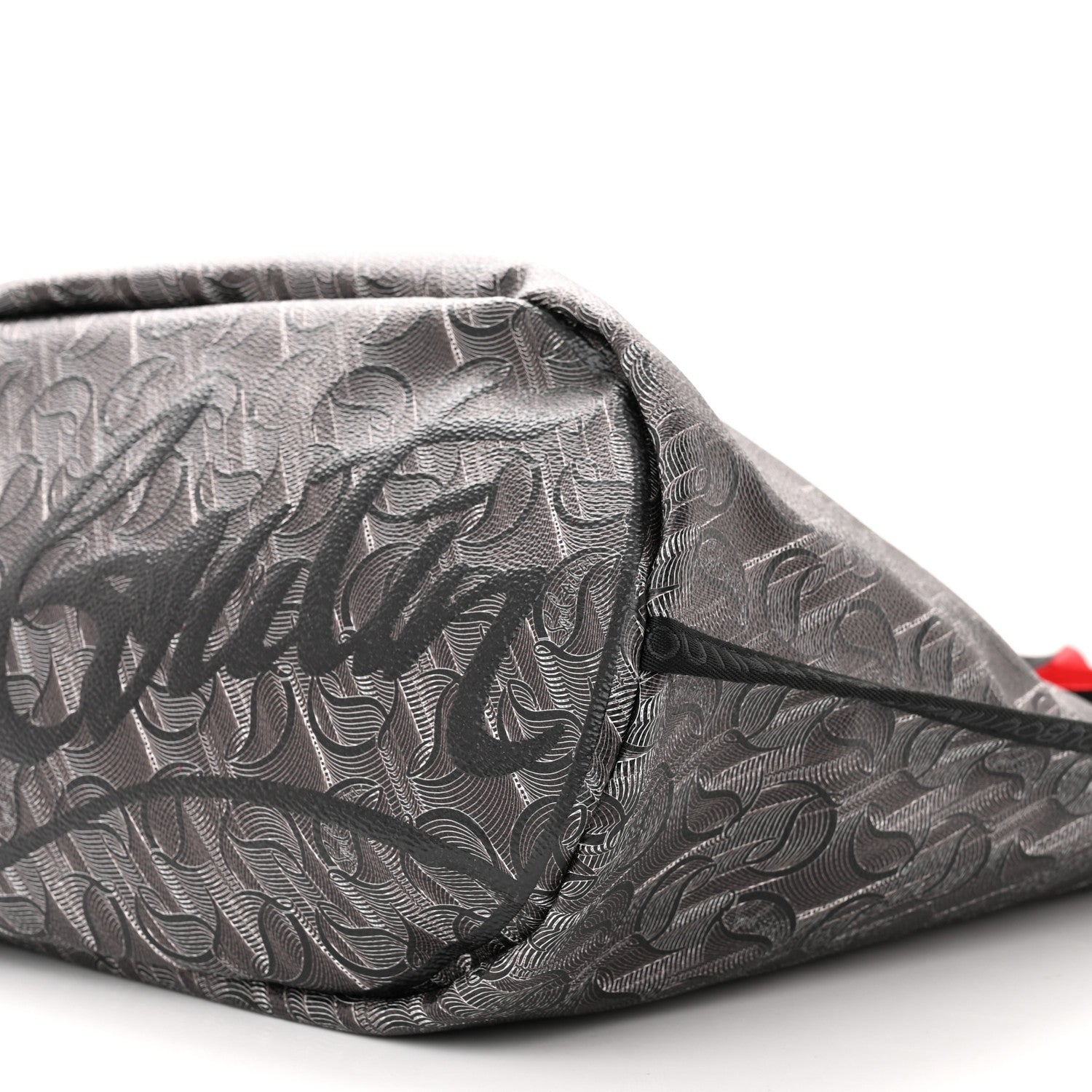Christian Louboutin Toile Monogram Calfskin Printed Loutote Tote Black 9 of 10