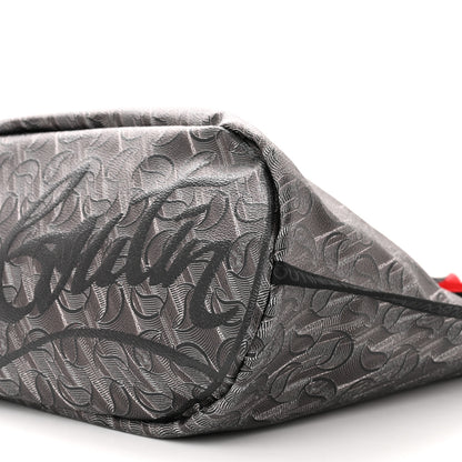 Christian Louboutin Toile Monogram Calfskin Printed Loutote Tote Black 9 of 10