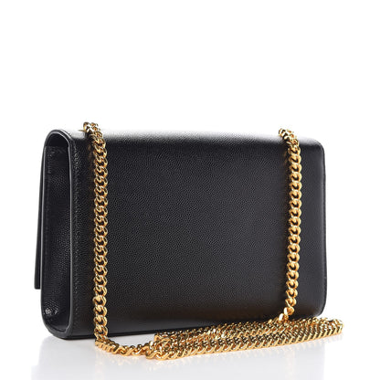 Saint Laurent Grain De Poudre Small Monogram Kate Satchel Black 3 of 7