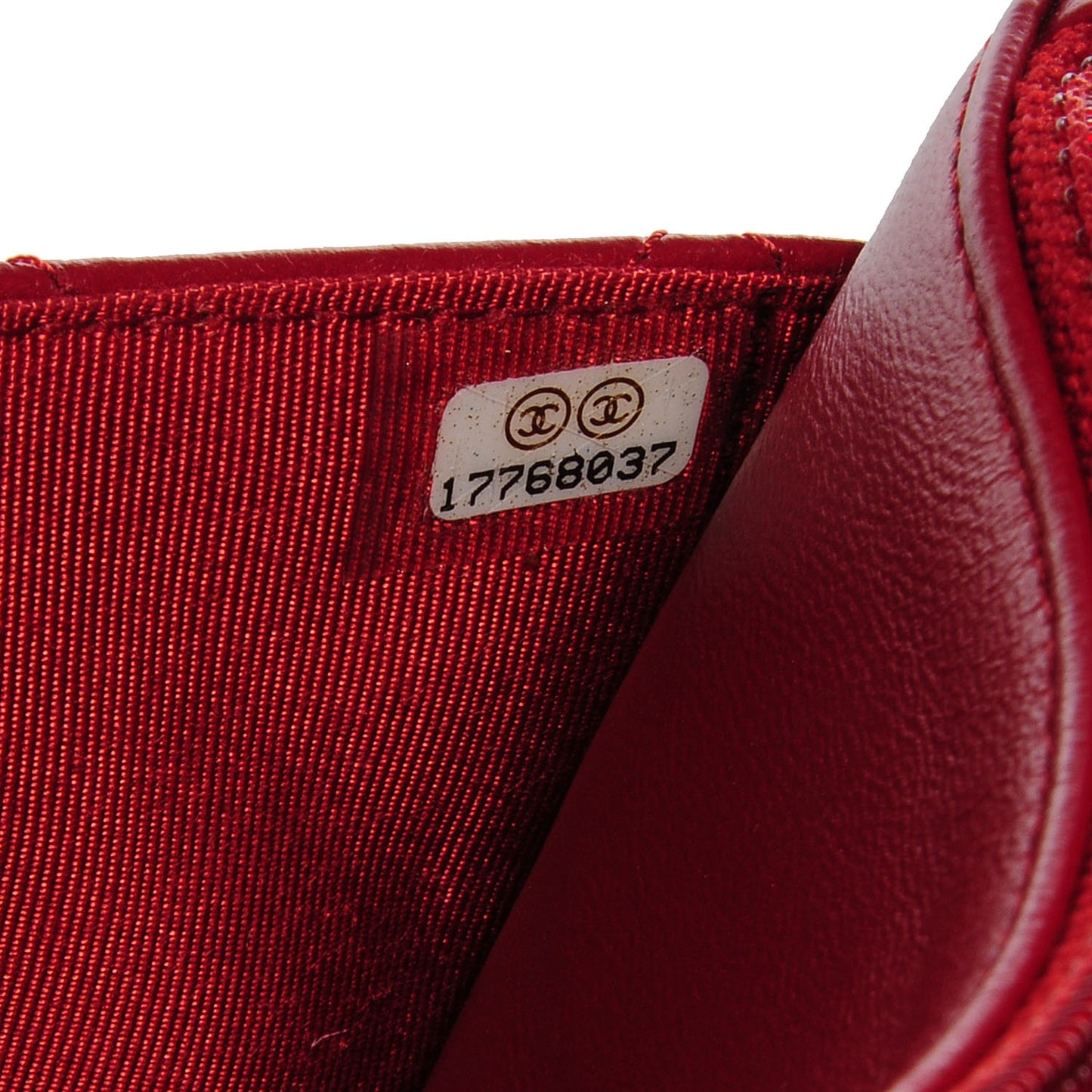 Lambskin Quilted Wallet On Chain WOC Red