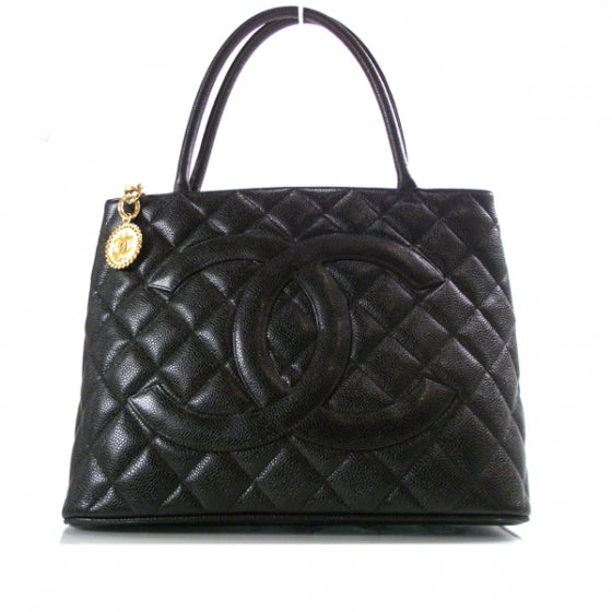 Caviar Medallion Tote Black