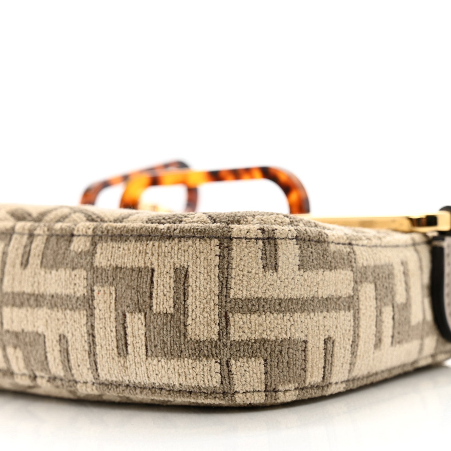 Fendi Chenille Vitello King Plexiglass FF O'Lock Swing Tortora Nuvola 10 of 13