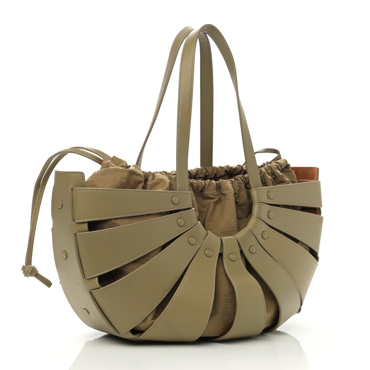 Bottega Veneta French Calfskin Shell Bag Taupe 3 of 9