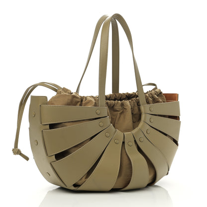Bottega Veneta French Calfskin Shell Bag Taupe 3 of 9