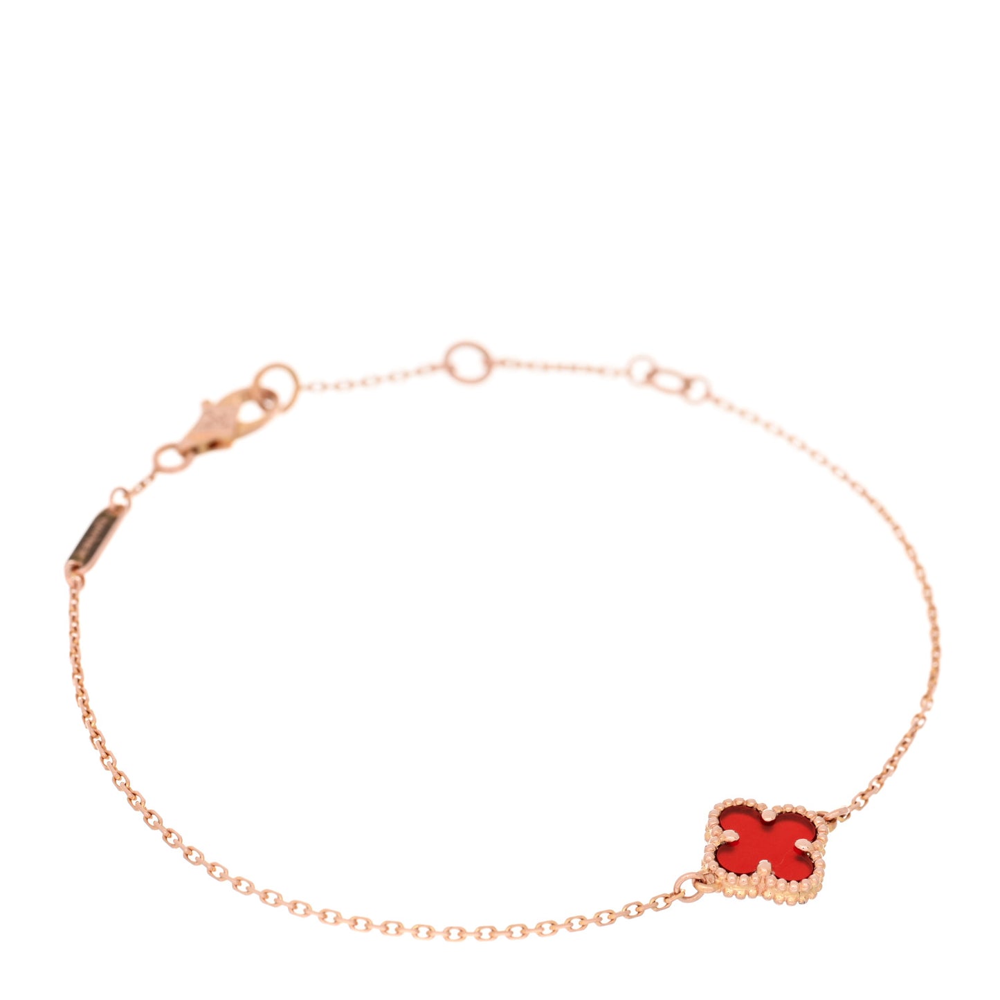 18K Rose Gold Carnelian Sweet Alhambra Bracelet