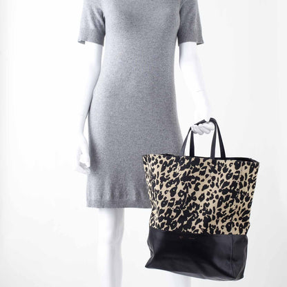 Celine Lambskin Jute Leopard Bi-Cabas 3 of 10