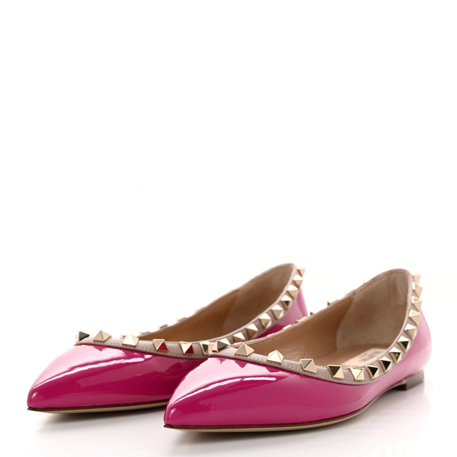 Valentino Garavani Patent Nappa Rockstud Ballerina Flats 36 Rose Violet Poudre 3 of 9