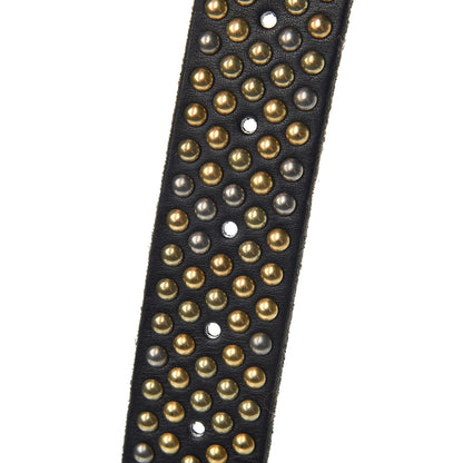 Gucci Calfskin Studded Feline Belt 100 40 Black 5 of 6