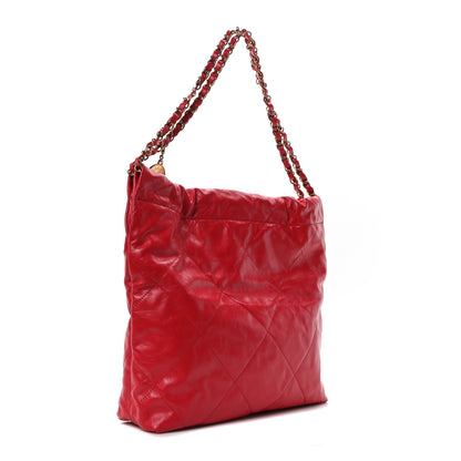 Chanel Shiny Calfskin Quilted Small Chanel 22 Red 4 of 11