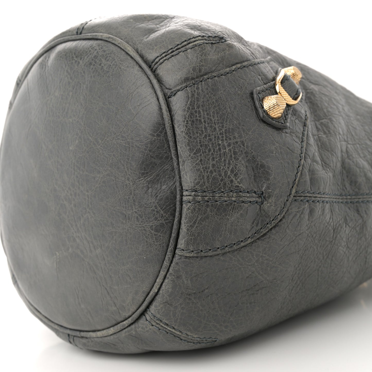 Agneau Giant 12 Gold Hardware Mini Pompon Gris Tarmac