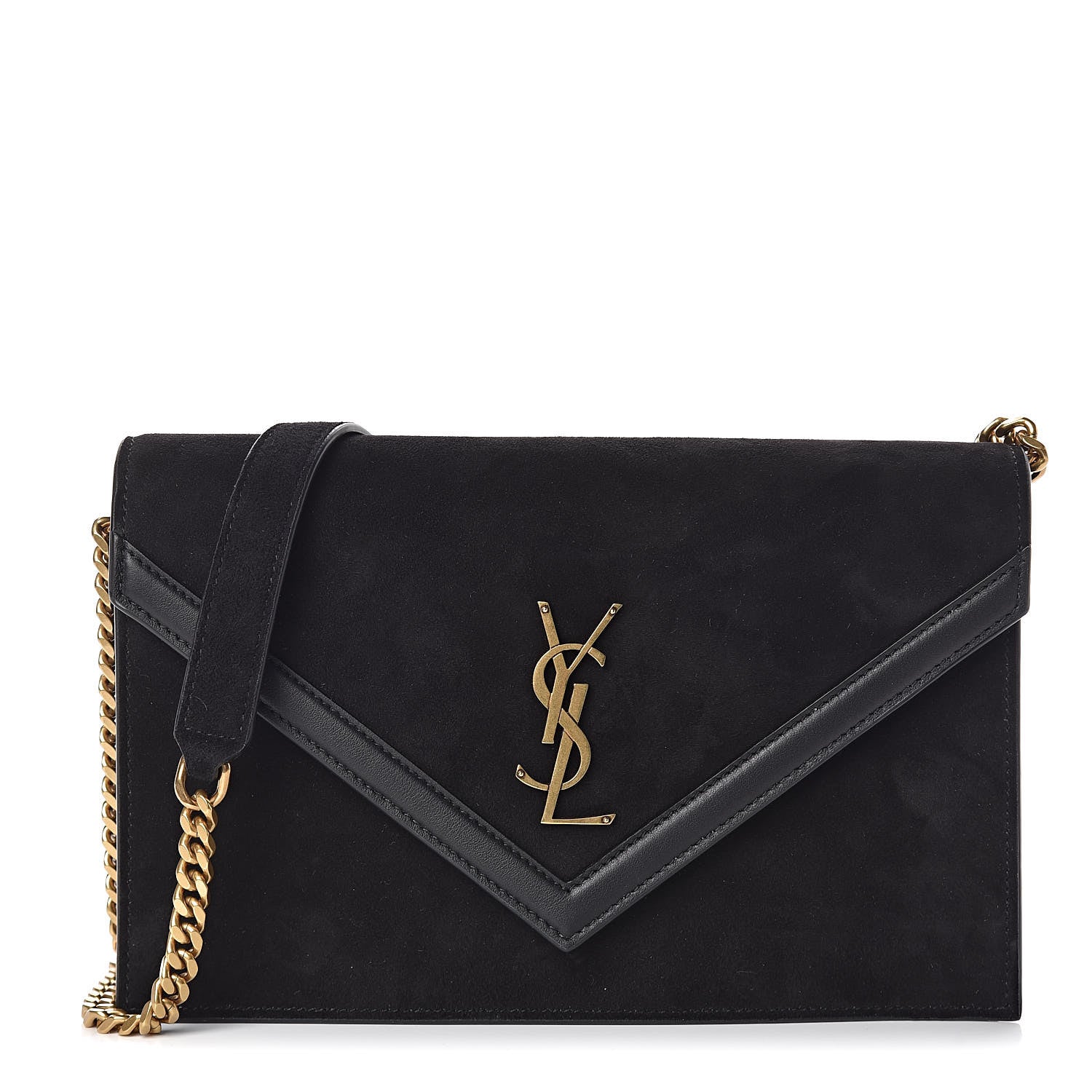 Saint Laurent Suede Calfskin Monogram Le Sept Chain Bag Black 1 of 8