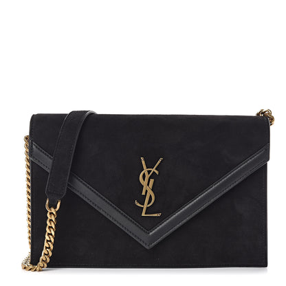 Saint Laurent Suede Calfskin Monogram Le Sept Chain Bag Black 1 of 8
