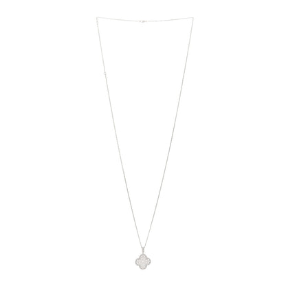 Van Cleef & Arpels 18K White Gold Diamond Magic Alhambra Long Necklace 6 of 10