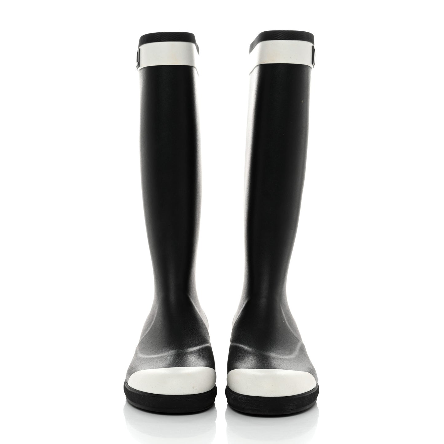 Rubber Logo Rain Boots 42 Black White