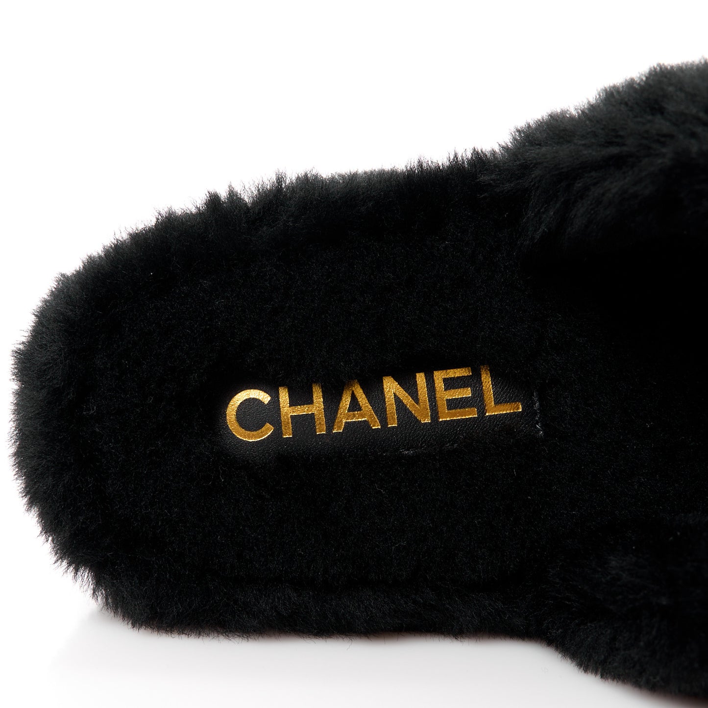Shearling CC Flat Mules 40 Black