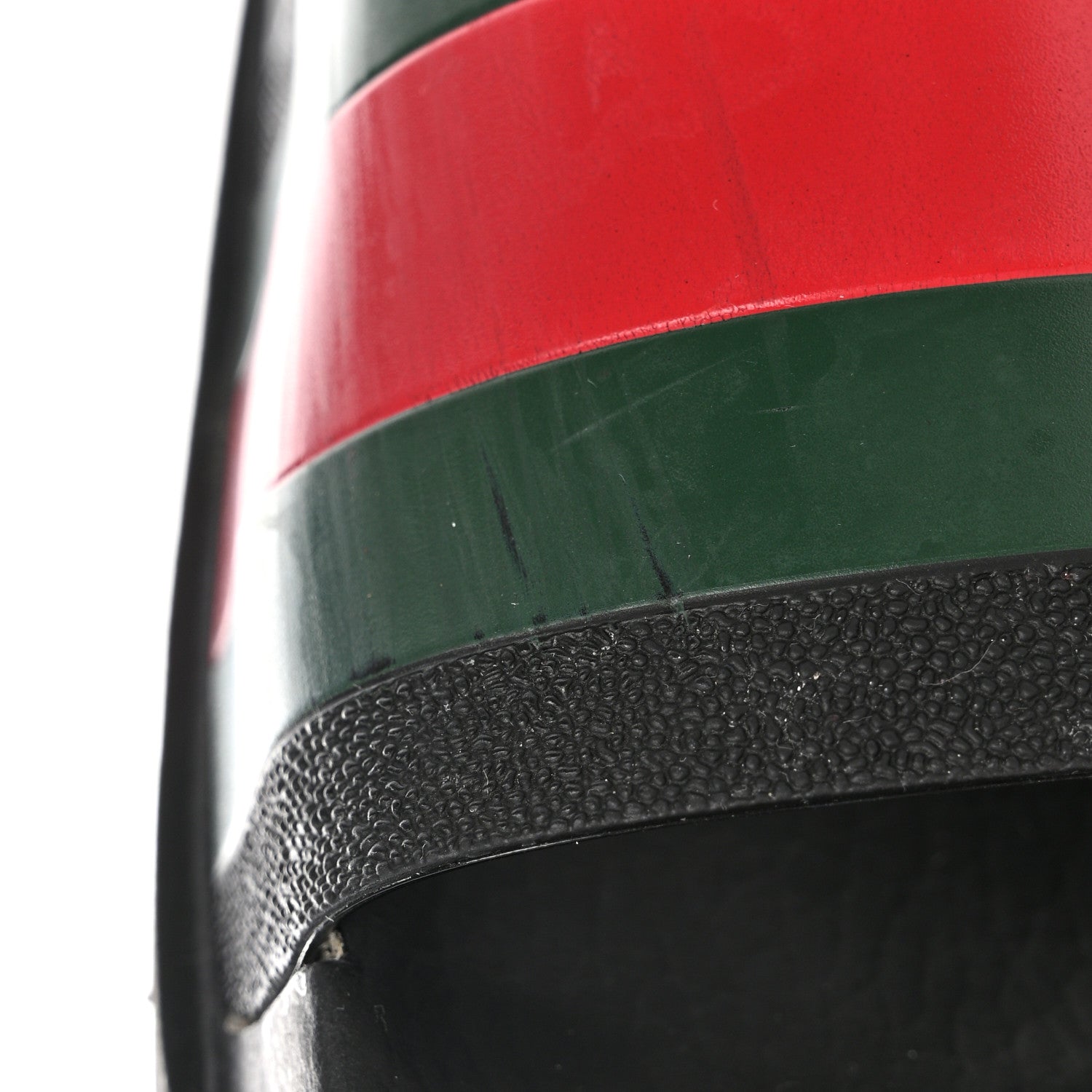 Gucci Rubber Web Mens Lug Sole Slide Sandals 11 Black Green Red 10 of 13