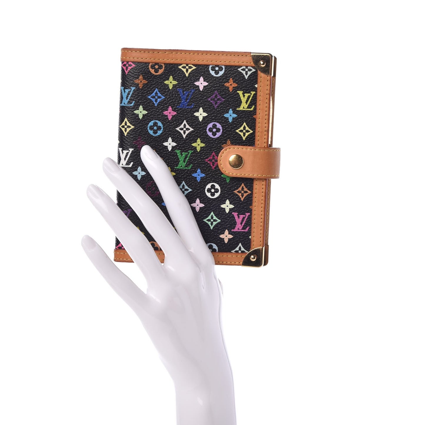 Monogram Multicolor Small Ring Agenda Cover Black