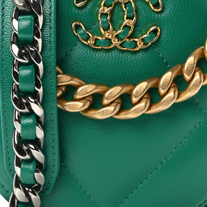 Chanel Goatskin Quilted Chanel 19 Round Clutch With Chain Green 8 of 10