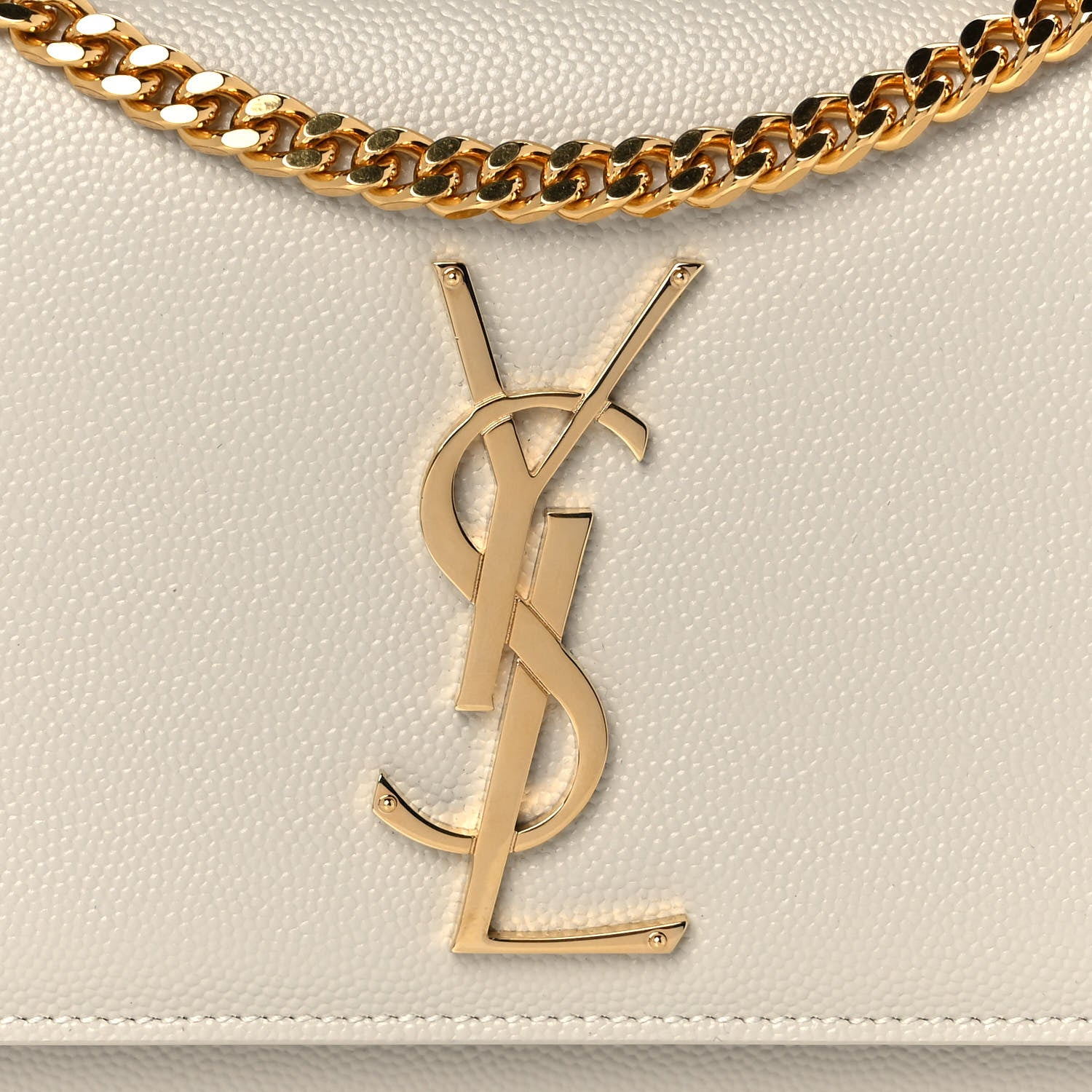 Saint Laurent Grain De Poudre Small Monogram Kate Satchel Crema Soft 8 of 11