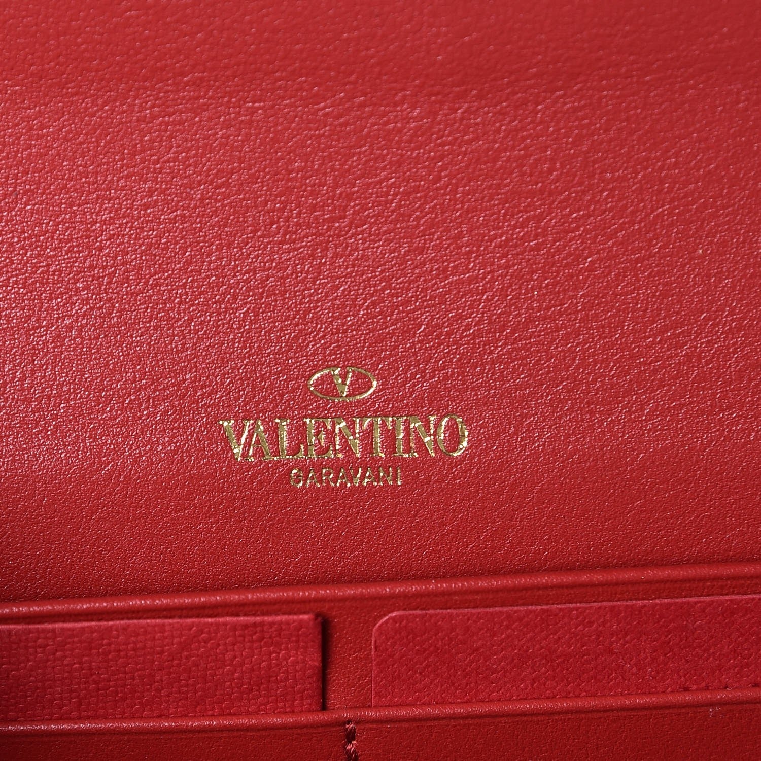 Valentino Garavani Vitello Small Rockstud Flap Wallet on Chain Red 6 of 8
