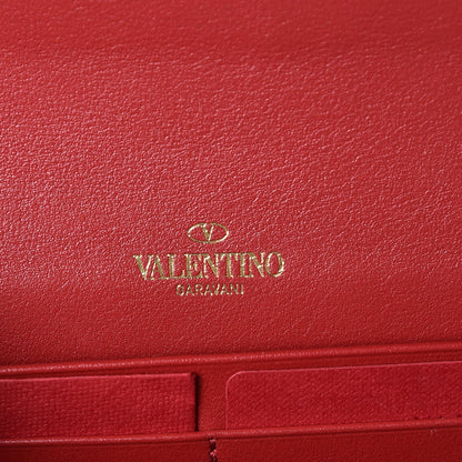 Valentino Garavani Vitello Small Rockstud Flap Wallet on Chain Red 6 of 8