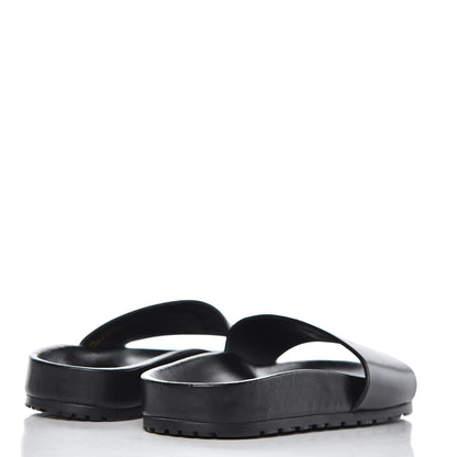 Saint Laurent Calfskin Monogram Jimmy Joan Slide Sandals 37 Black 4 of 8