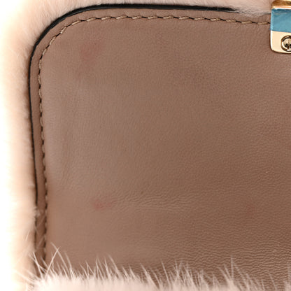 Valentino Garavani Mink Fur Snakesin Small Glam Lock Rockstud Flap Grey 12 of 13