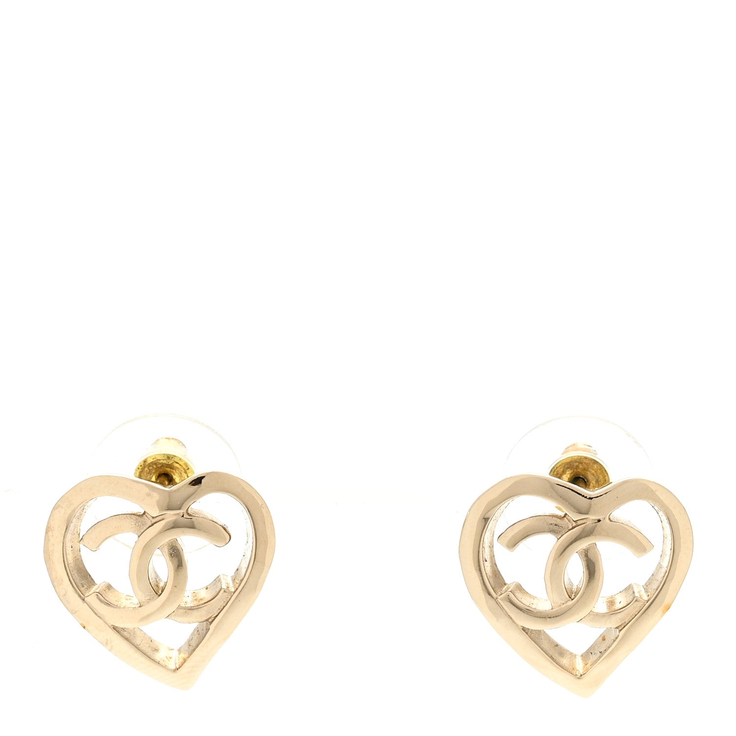 Chanel Metal CC Heart Coco In Love Earrings Gold 1 of 5