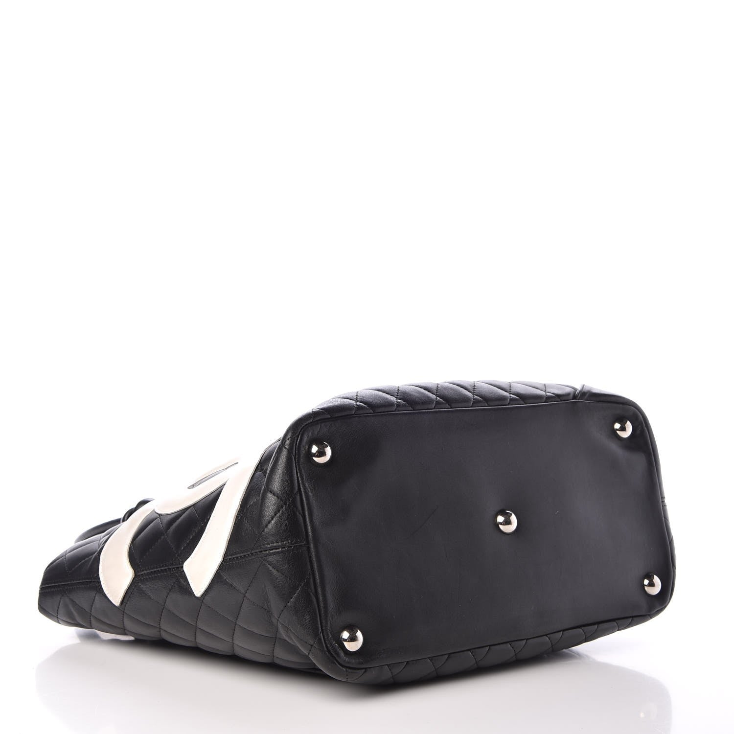 Chanel Calfskin Quilted Large Cambon Tote Black White 4 of 8