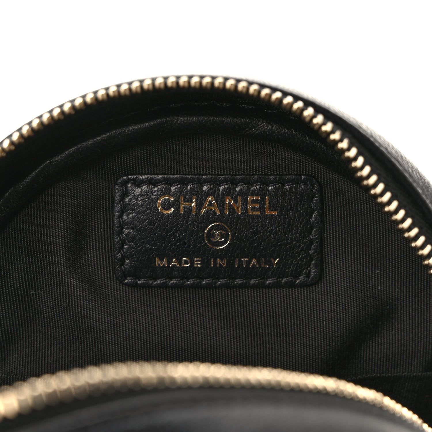 Chanel Lambskin Quilted Studded Round Clutch With Chain Black 6 of 9