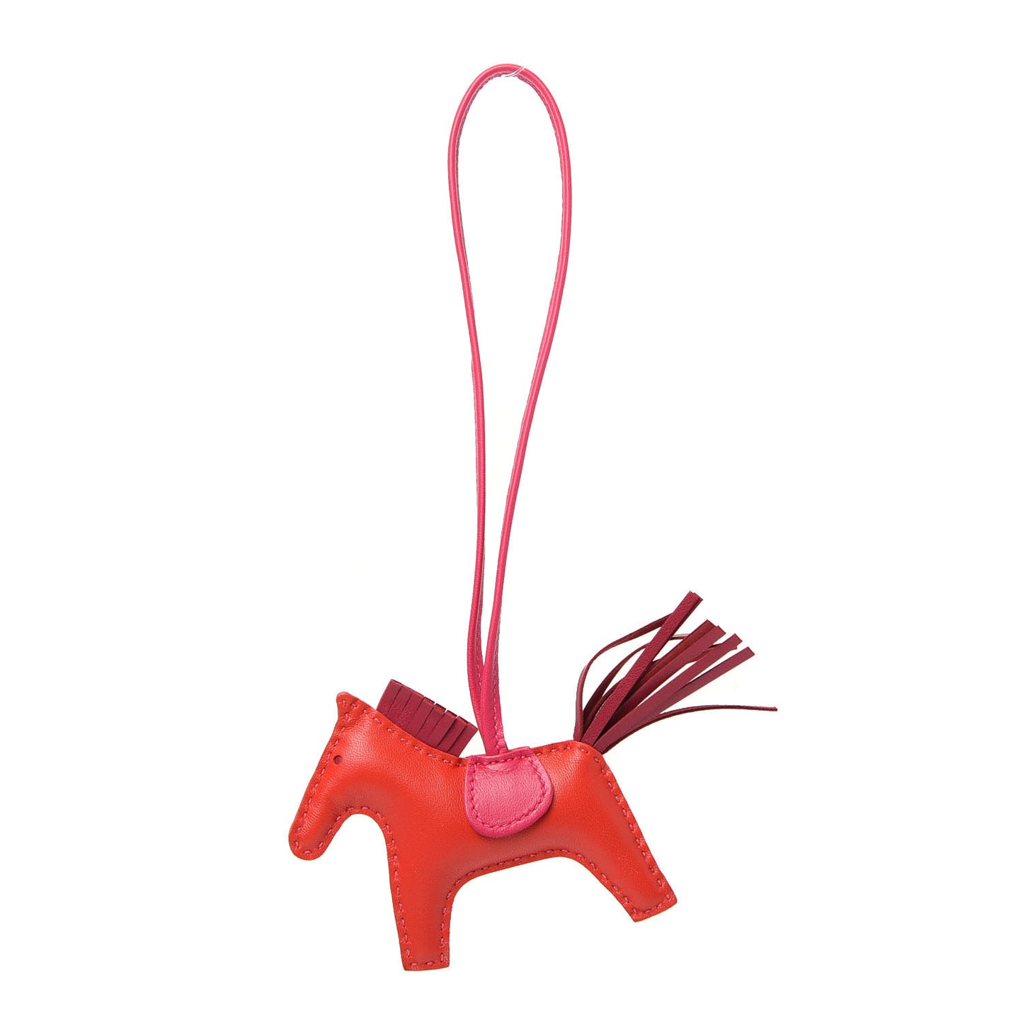 Milo Lambskin Grigri Rodeo Bag Charm PM Rouge Indien Rubis Rose Mexico