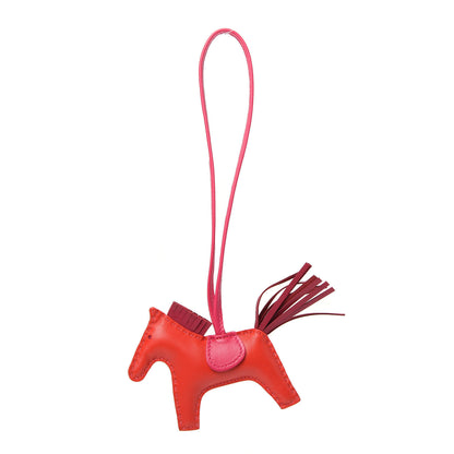 Hermes Milo Lambskin Grigri Rodeo Bag Charm PM Rouge Indien Rubis Rose Mexico 1 of 3