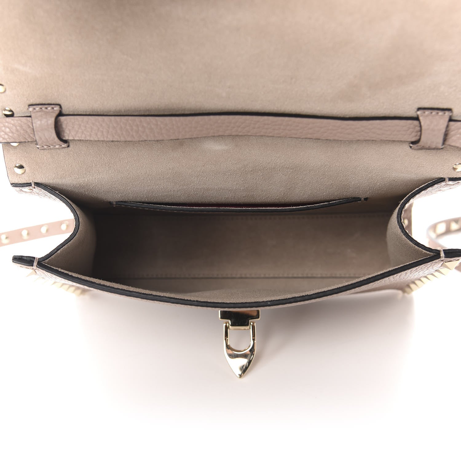 Valentino Garavani Pebbled Calfskin Medium Rockstud Flip Lock Crossbody Bag Poudre 5 of 9