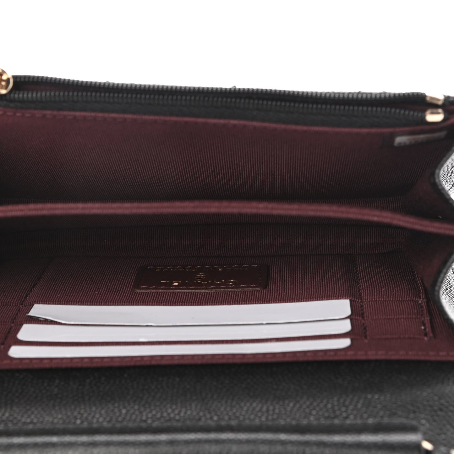 Caviar Quilted Mini Wallet On Chain WOC Black