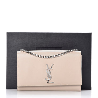Saint Laurent Grain De Poudre Medium Monogram Kate Satchel Rose Poudre 8 of 8