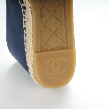 Chanel Lambskin CC Espadrilles 36 Dark Navy 6 of 9