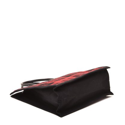 Saint Laurent Wool Tartan Rive Gauche Noe Tote Red Black 4 of 8