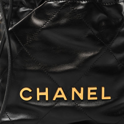 Chanel Shiny Calfskin Quilted Mini Chanel 22 Black 8 of 11