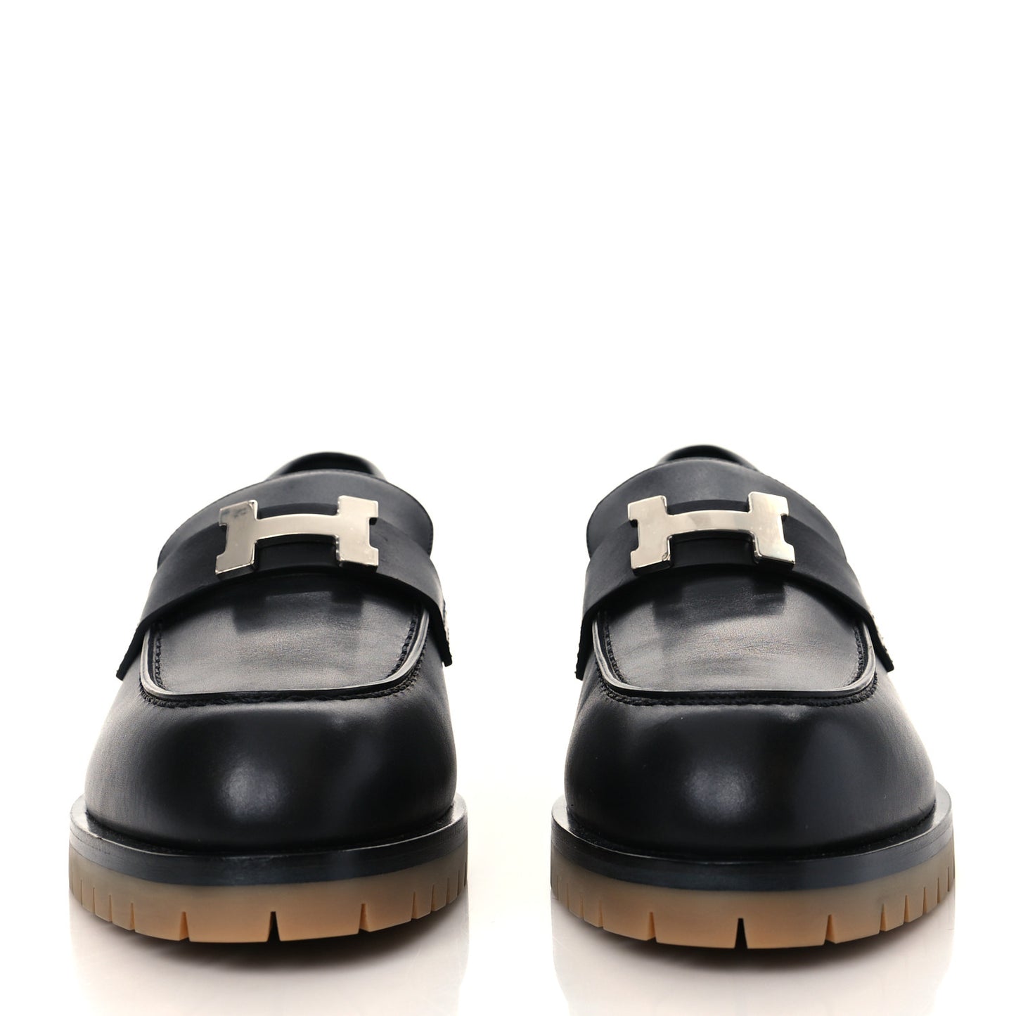 Calfskin Womens Faubourg Loafers 38.5 Black
