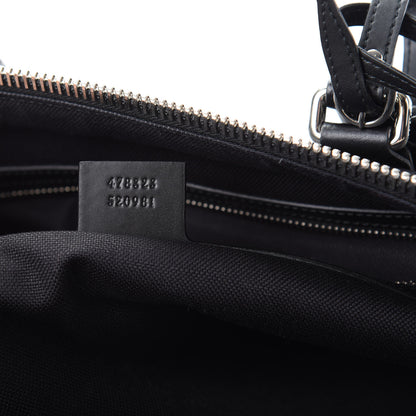 Gucci Soft GG Supreme Monogram Appia Calfskin Web Large Carry On Duffle Bag Black Grey 6 of 9