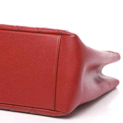 Chanel Caviar Quilted Grand Shopping Tote GST Red 9 of 9