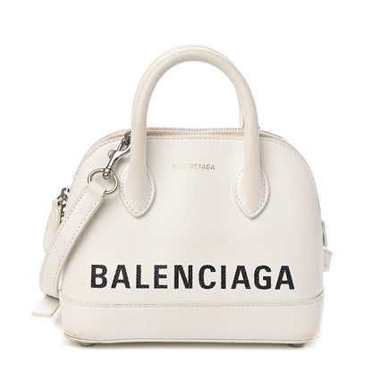 Balenciaga Grained Calfskin XXS Ville Top Handle Bag White Black 1 of 10
